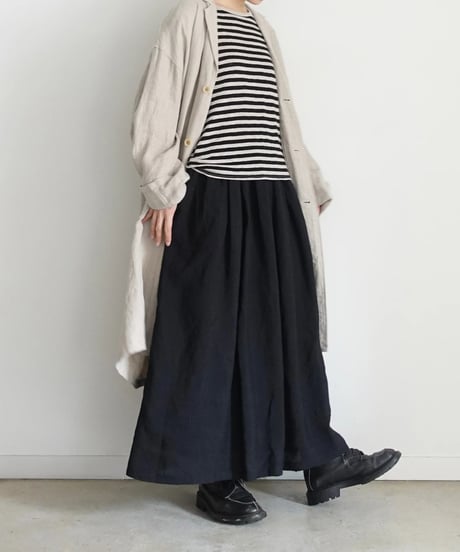 【 LIMITED COLLECTION 】Antiquités noir 800406  Linen Gather Skirt / 3 COLORS
