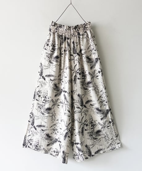 ichiAntiquités 1101125 Rayon Linen Botanical Print Relax Pants / 2 COLORS