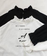 【 LIMITED COLLECTION 】Antiquités noir 801202  AZUMADAKI Linen Frill Blouse / 2 COLORS