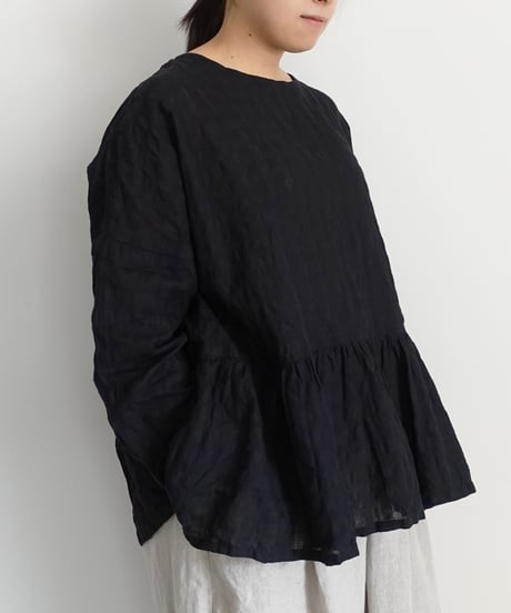 ichiAntiquités 1101107 Linen Cotton Gingham Check Pullover / 3 COLORS