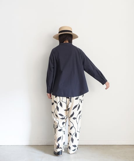 i c h i  250901  Painting Leaf Relax Pants / 2 COLORS
