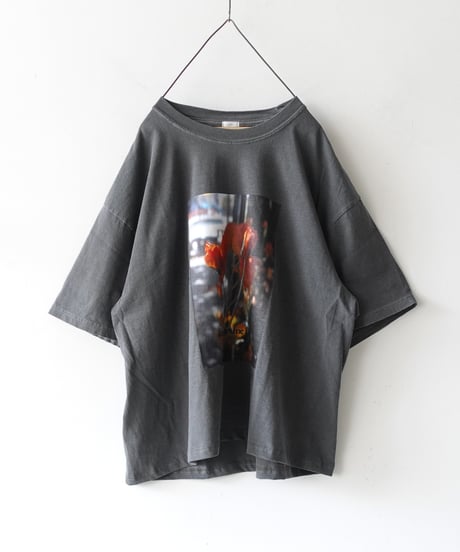i c h i  251055  "Libre Comme l'Air" Flower Bloom Pigment Over T Shirt / 2 COLORS