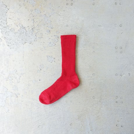 Loiter L019 Linen Color Rib Socks / 3 COLORS : WHITE・YELLOW・RED
