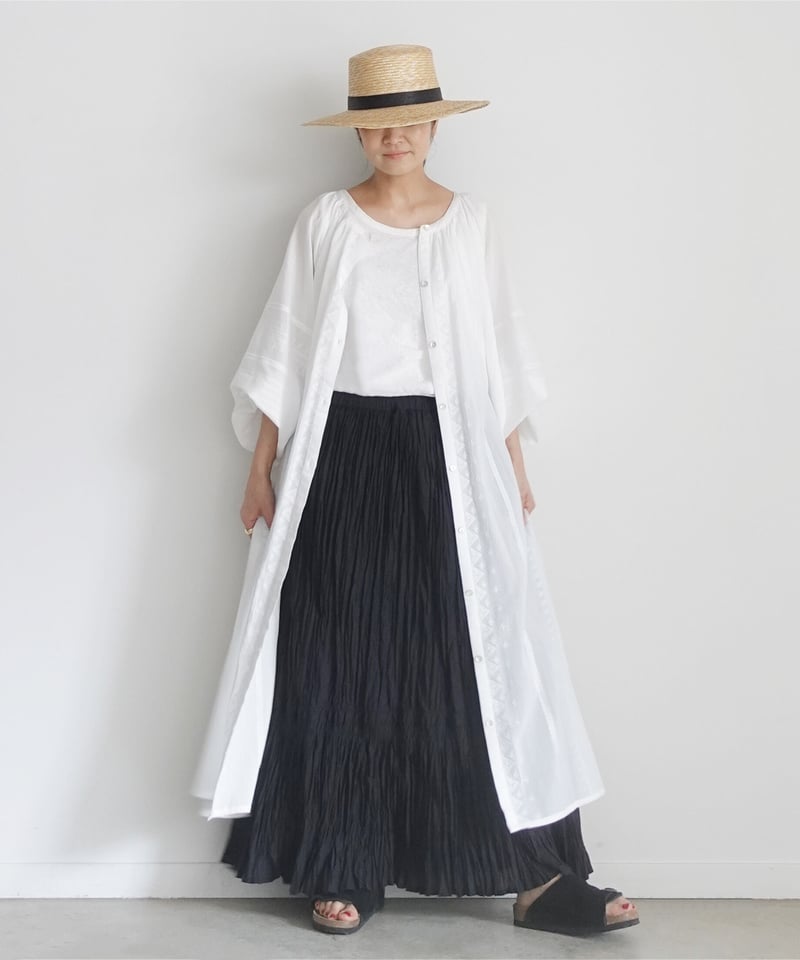 i c h i 221223 Cotton Voile Crinkle Skirt /