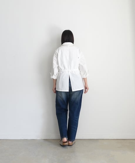 i c h i  251038 Ripstop Cotton Shirt Jacket / A : WHITE