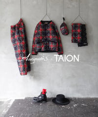 【 LIMITED COLLAB 】ichiAntiquités×TAION 1100365 Inner Down Jacket / BLACK TARTAN