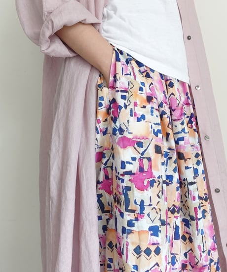 i c h i 251012 Painted Pattern Skirt / 2 COLORS