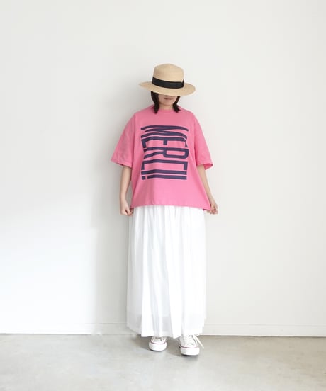 i c h i  251057  "MERCI!" Pigment Over T Shirt / 2 COLORS