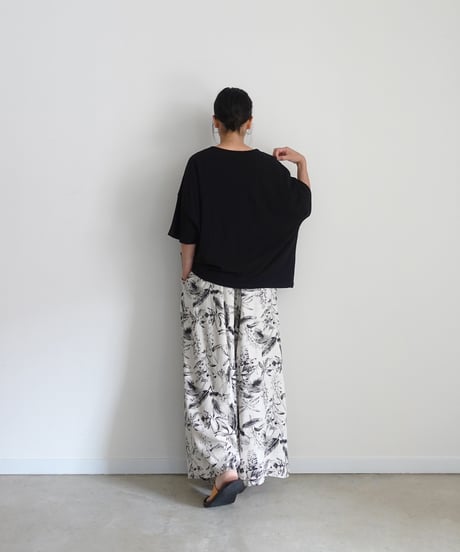 ichiAntiquités 1101125 Rayon Linen Botanical Print Relax Pants / 2 COLORS
