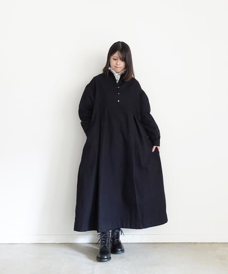 i c h i 250710 Cotton Flannel Dress / 2 COLORS