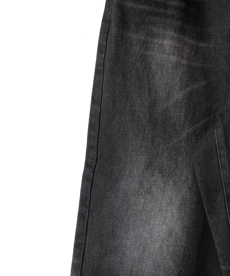 i c h i 230430 DENIM Wide Pants / D : BLACK・2