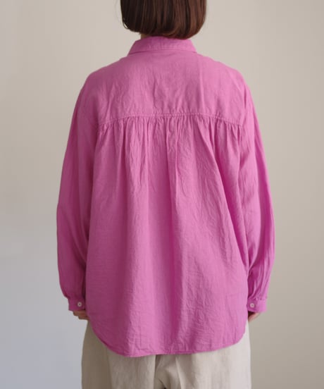 ichiAntiquités 1000901 Linen Cotton Yoke Gather Blouse / 3 COLORS