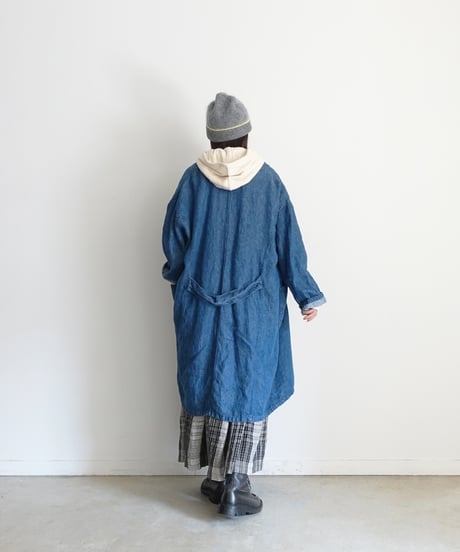 ichiAntiquités 1100358  Mohair mix Knit Beanie / D : GRAY × YELLOW