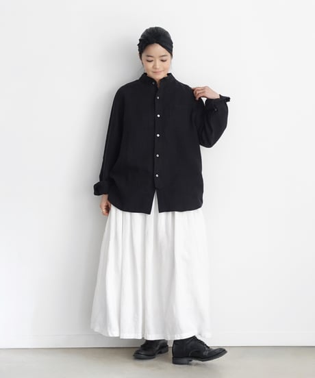 シャトルAntiquités noir Linen Gather Skir シャトルAntiquités noir Linen Gather Skir Namu Shop - Ichi