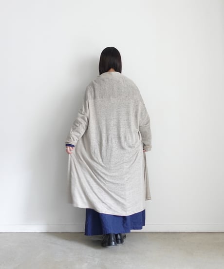 【 LIMITED COLLECTION 】Antiquités noir  801209 Linen Long Robe Cardigan / A : NATURAL