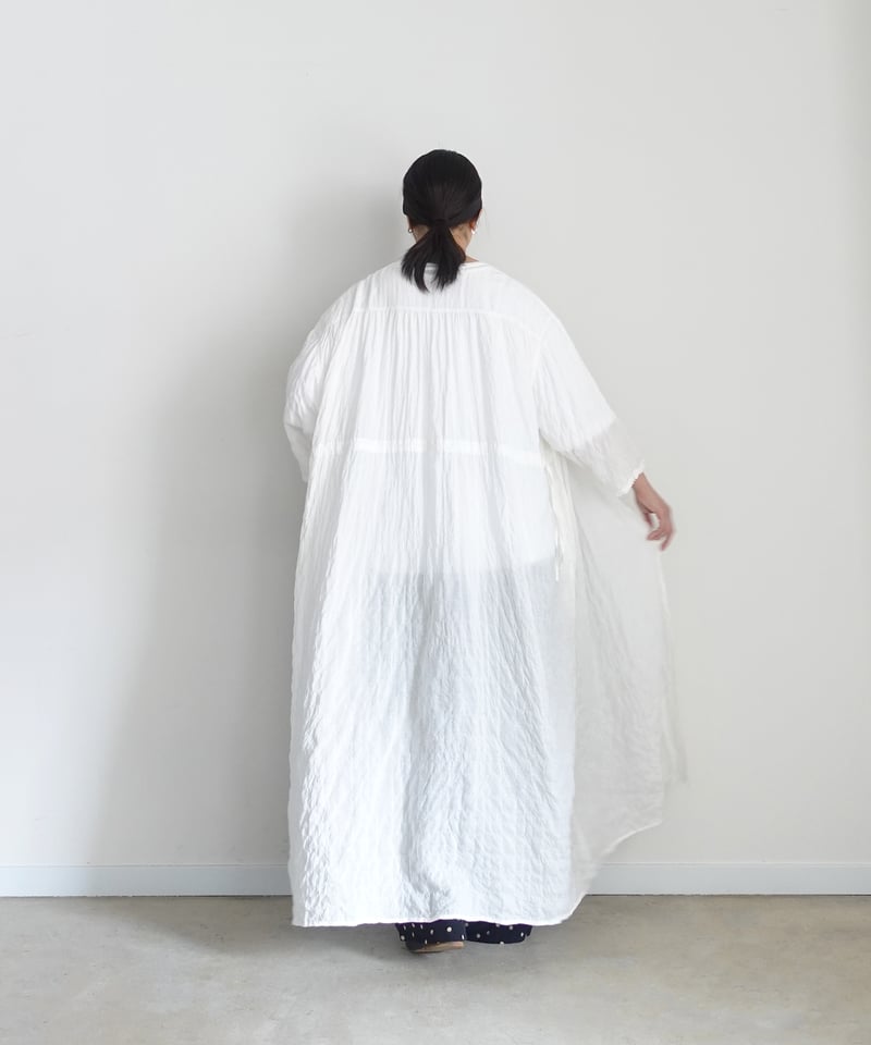 i c h i 251107 Shirring Cloth Long Cardigan / A
