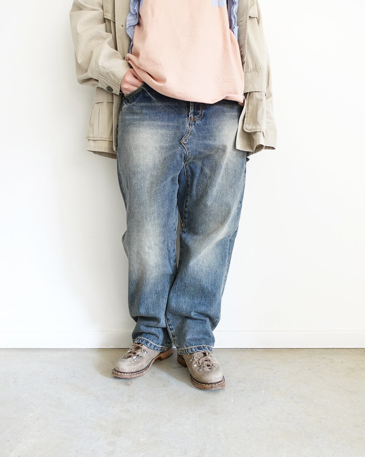 i c h i 241230 Denim Sarrouel Pants / A : LIGH