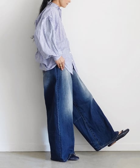i c h i  230430  DENIM Wide Pants / B : DARK・2 size