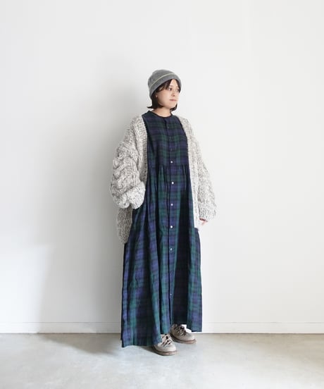 ichiAntiquités 1100358  Mohair mix Knit Beanie / D : GRAY × YELLOW