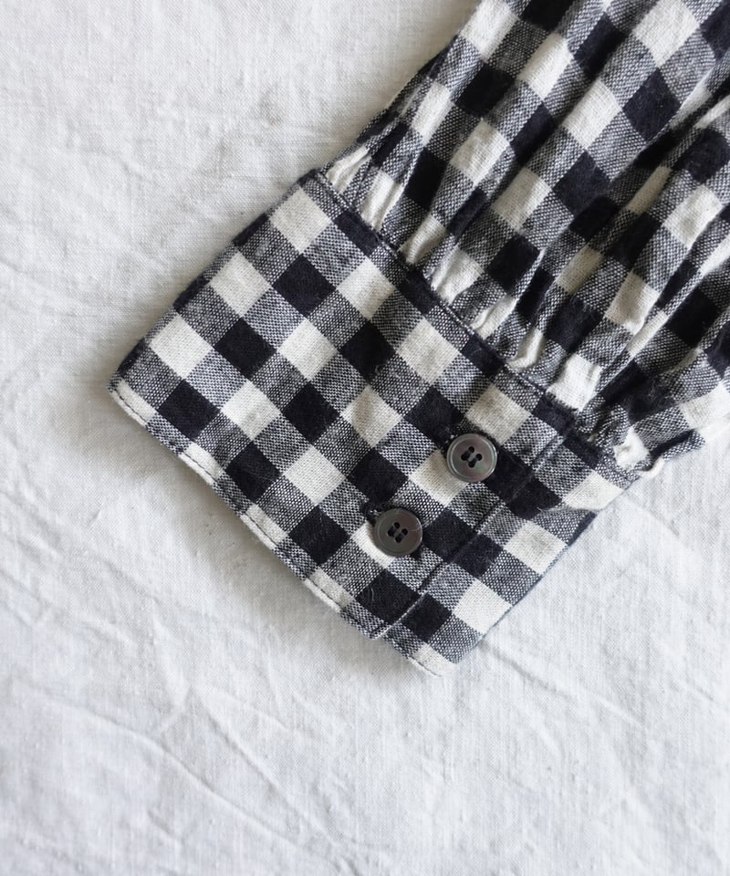 i c h i 250707 Cotton Linen Gingham Shirt / B: