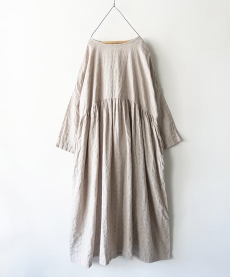 ichiAntiquités 1101109 Linen Cotton Gingham Check Dress / 2 COLORS