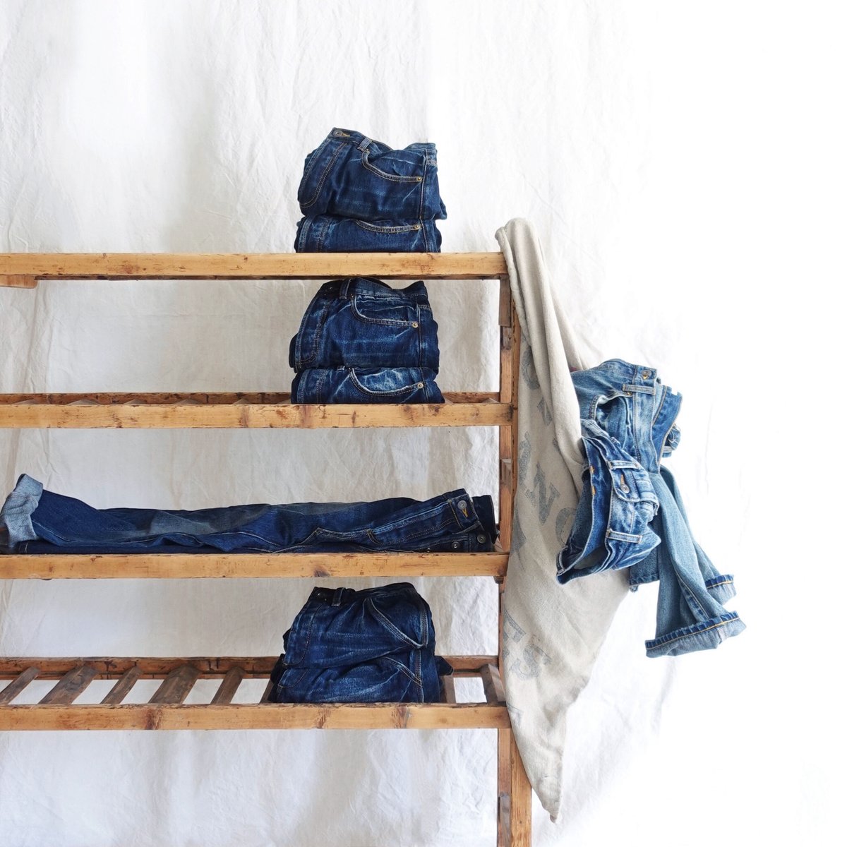i c h i 241230 Denim Sarrouel Pants / A : LIGH