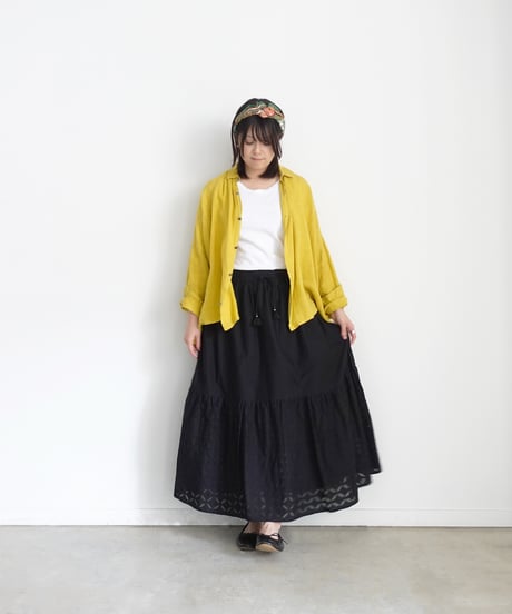 ichiAntiquités 1100939 INDIA Reverse Applique Cotton Skirt / 2 COLORS