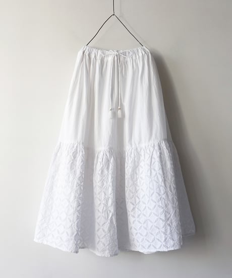 ichiAntiquités 1100939 INDIA Reverse Applique Cotton Skirt / 2 COLORS