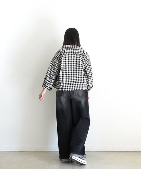 i c h i 250707 Cotton Linen Gingham Shirt / B: GINGHAM