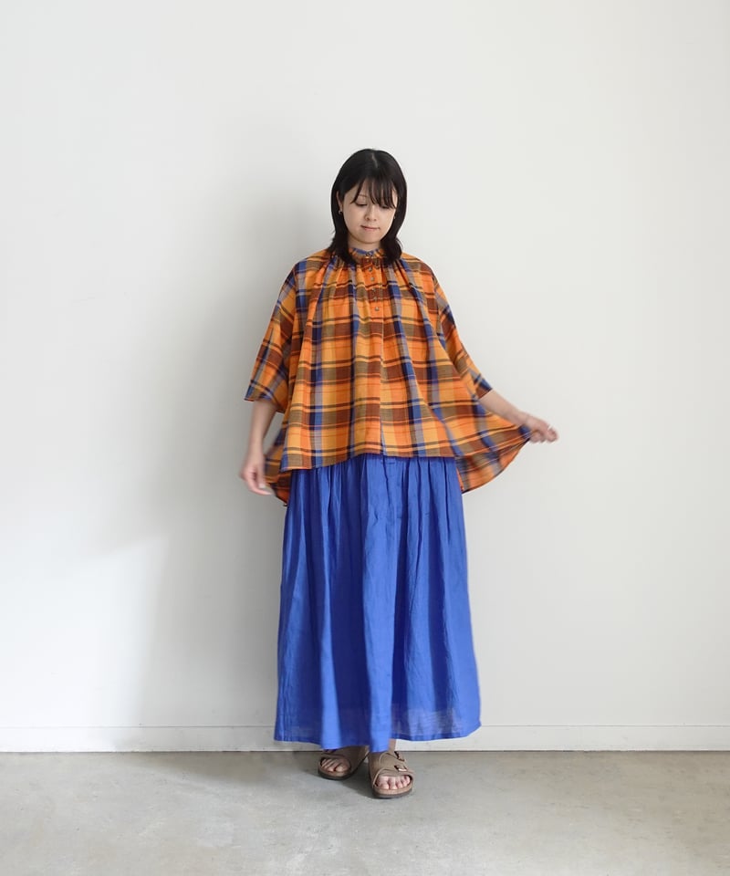 i c h i 251006 French Linen Gathered Skirt / D