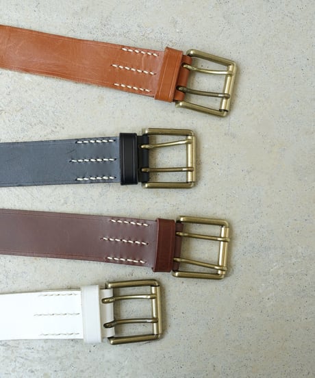 ichiAntiquités 500000 Leather Belt / D : DARK BROWN