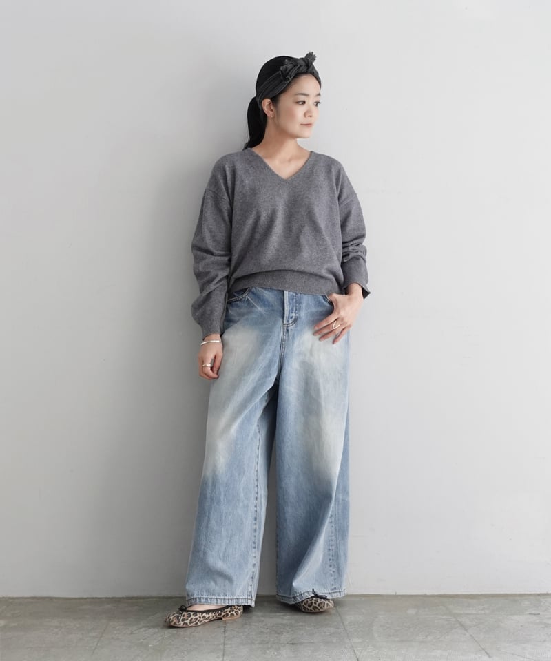 i c h i 230430 DENIM Wide Pants / C : SAXE BL i c h i 230430 DENIM Wide Pants / C : SAXE BL