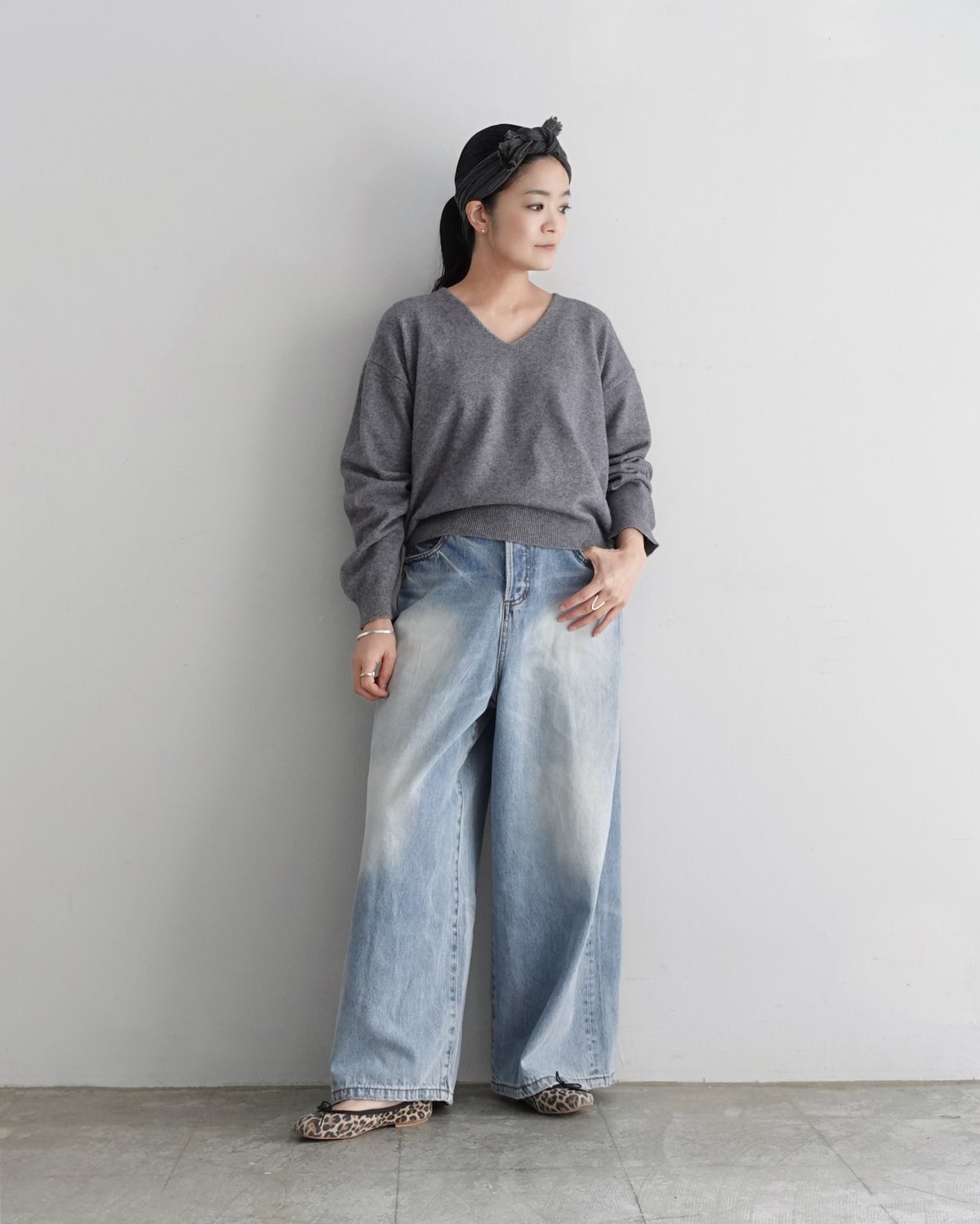 i c h i 230430 DENIM Wide Pants / C : SAXE BL i c h i 230430 DENIM Wide Pants / C : SAXE BL