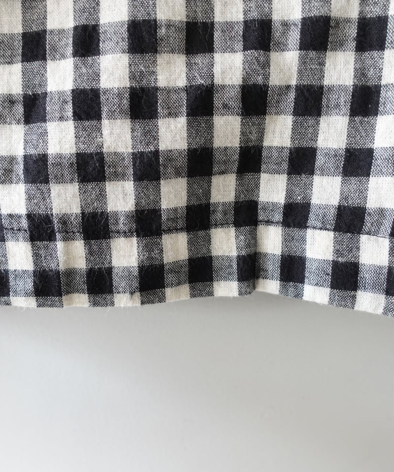 i c h i 250707 Cotton Linen Gingham Shirt / B: