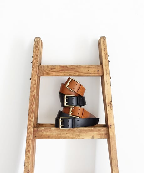 ichiAntiquités 500000 Leather Belt / A : BROWN