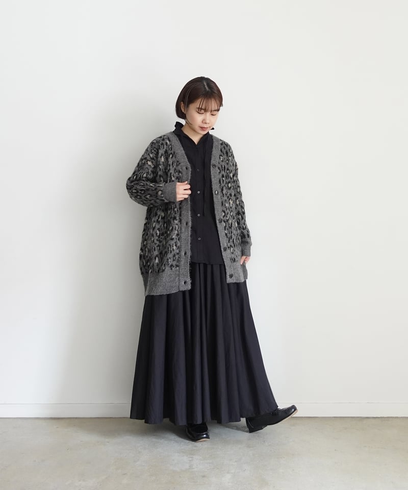 i c h i 250464 Shaggy Leopard Knit Cardigan /