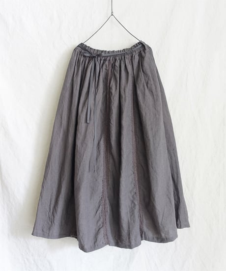 【 LIMITED COLLECTION 】Antiquités noir  800403  Linen Lace Skirt / 2 COLORS