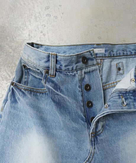 i c h i  241230 Denim Sarrouel Pants / C : SAXE BLUE・2 SIZE