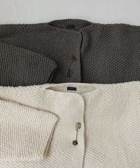【ONLINE LIMITED】i c h i  240162 PERU Hand KANOKO Knit Cardigan / A : NATURAL