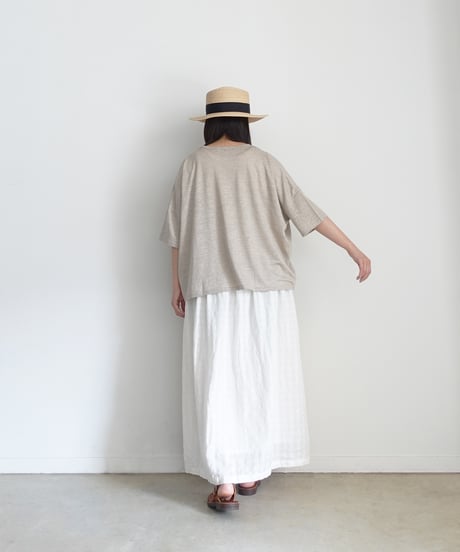 ichiAntiquités 1101110 Linen Cotton Gingham Check Skirt / 3 COLORS