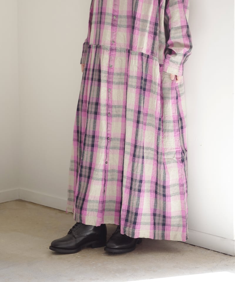 ichiAntiquités 1000916 Linen Cotton Check Shirt