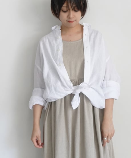 ichiAntiquités 1000924 Linen Cotton DENIM Sleeveless Dress / 2 COLORS