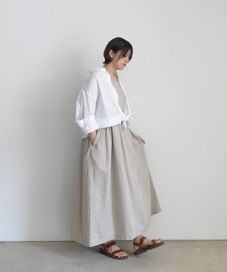 ichiAntiquités 1000924 Linen Cotton DENIM Sleeveless Dress / 2 COLORS