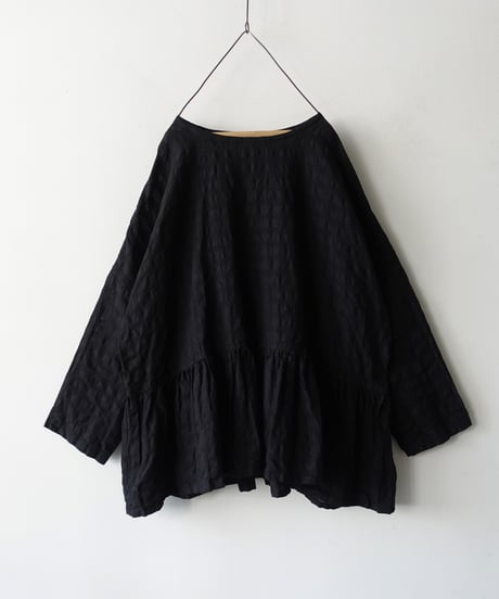 ichiAntiquités 1101107 Linen Cotton Gingham Check Pullover / 3 COLORS