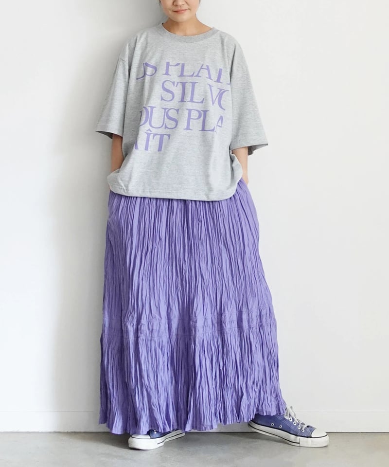 新品未使用タグ付き　ichi　コットンボイル クリンクルスカート　シワ加工 i c h i 221223 Cotton Voile Crinkle Skirt /