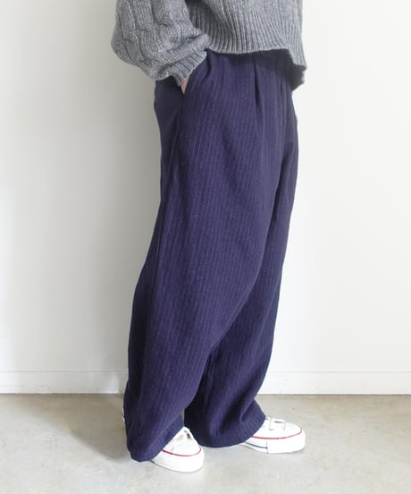 i c h i  250715 Pin Stripe Relax Pants / 2 COLORS