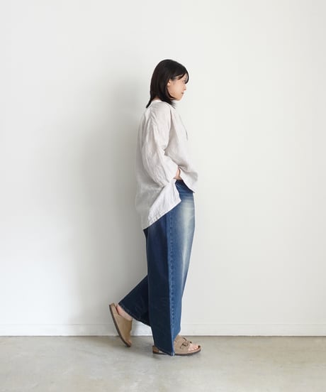 i c h i  230430  DENIM Wide Pants / B : DARK・2 size