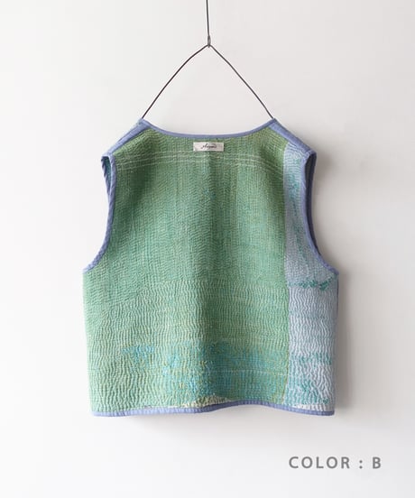 【ONLINE LIMITED】ichiAntiquités 1001136 Vintage Ralli Quilt Vest / 3 COLORS