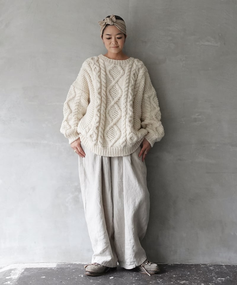 ヴィンテージ　ペルー羊毛タペストリー ichiAntiquités 900358 PERU Hand Knit Cable Pull