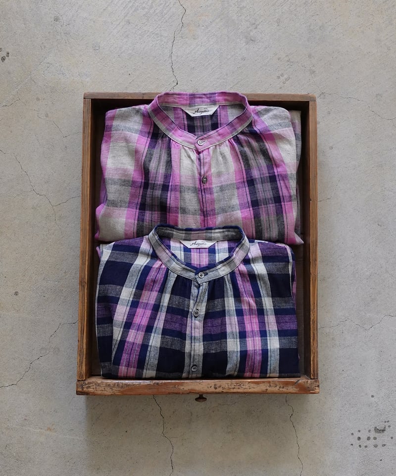 ichiAntiquités 1000916 Linen Cotton Check Shirt